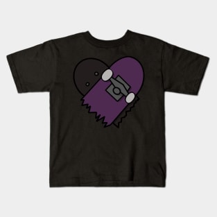 Broken skateboard heart Kids T-Shirt